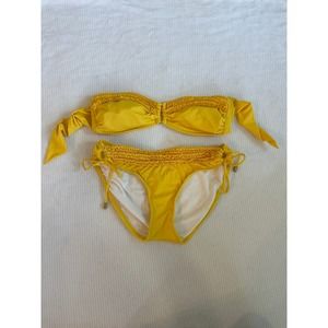Kenneth Cole REACTION 2 Piece Strapless Yellow Bikini Sz. M
